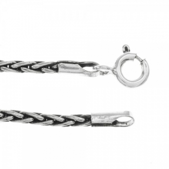 Cordón trenzado Plata de Ley envejecida 2