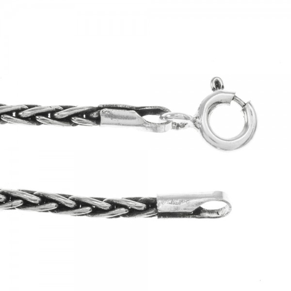 Cordón trenzado Plata de Ley envejecida