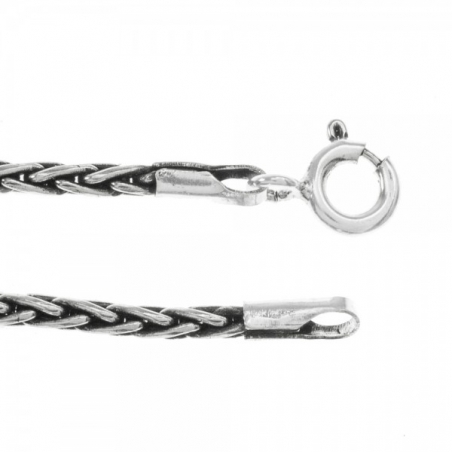 Cordón trenzado Plata de Ley envejecida