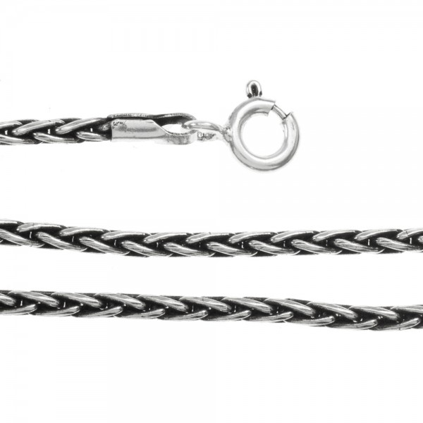 Cordón trenzado Plata de Ley envejecida