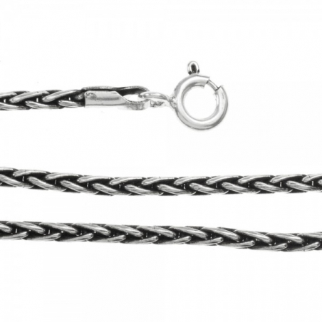 Cordón trenzado Plata de Ley envejecida