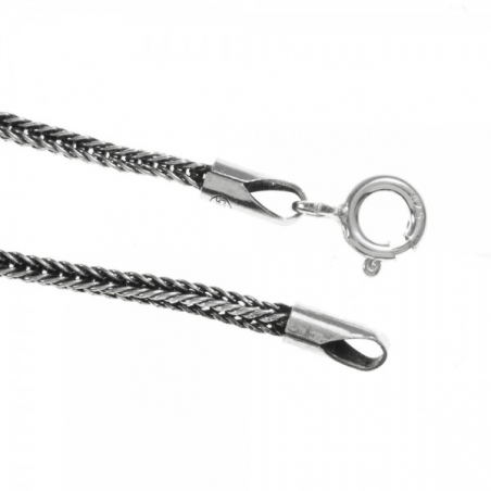 Cordón trenzado cuadrado Plata de Ley