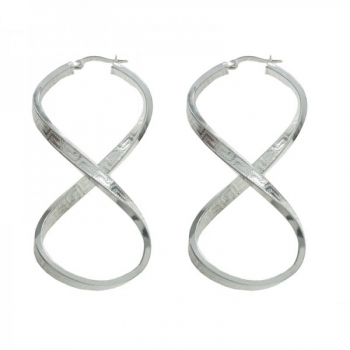 Pendientes infinito XL greca Plata de Ley