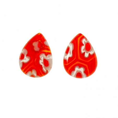 Pendientes gota de cristal Murano