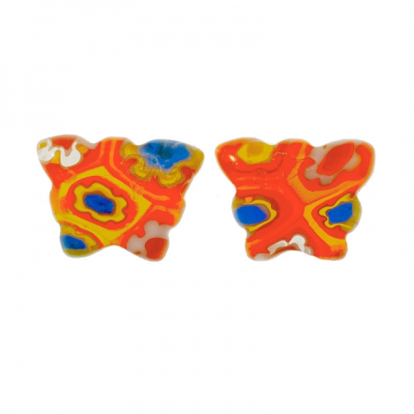 Pendientes mariposa de cristal Murano