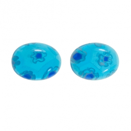 Pendientes óvalo de cristal Murano