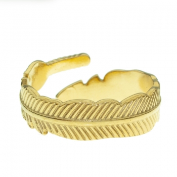 Anillo ajustable pluma acero 2