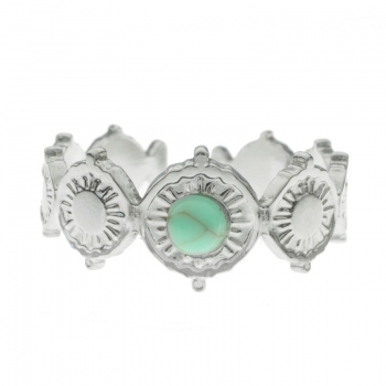 Anillo ajustable círculos con turquesa