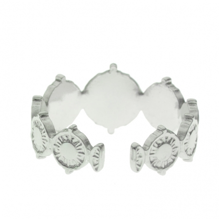 Anillo ajustable círculos con turquesa