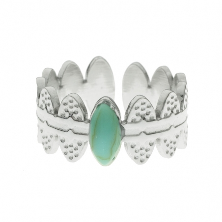 Anillo ajustable óvalos martillados