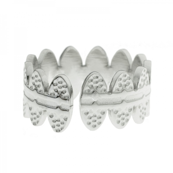 Anillo ajustable óvalos martillados