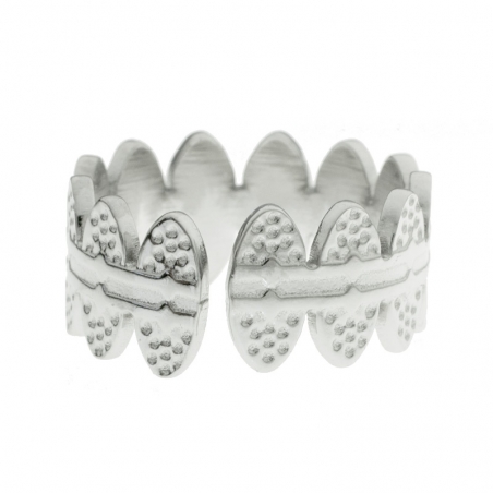 Anillo ajustable óvalos martillados