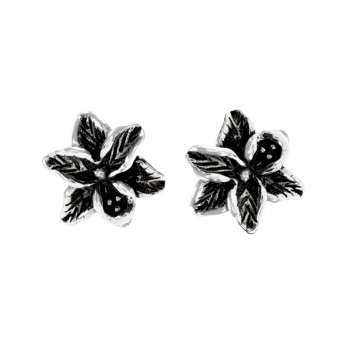 Pendientes flor plata vieja