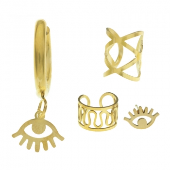 Set de pendientes ojo de acero