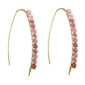 Pendientes gancho con piedra facetadas