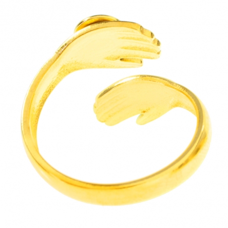 Anillo abrazo dorado con piedra