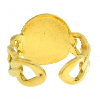 Anillo dorado cadena con piedra 2