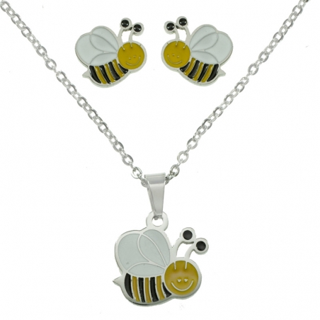Conjunto abeja esmaltada de acero