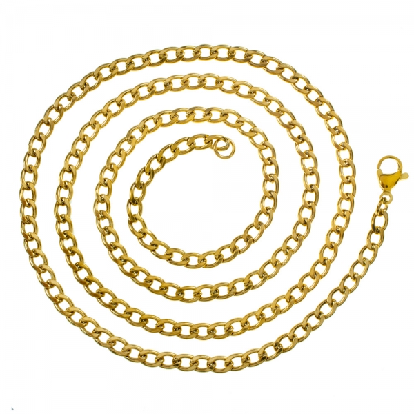 Cadena dorada Grumet acero