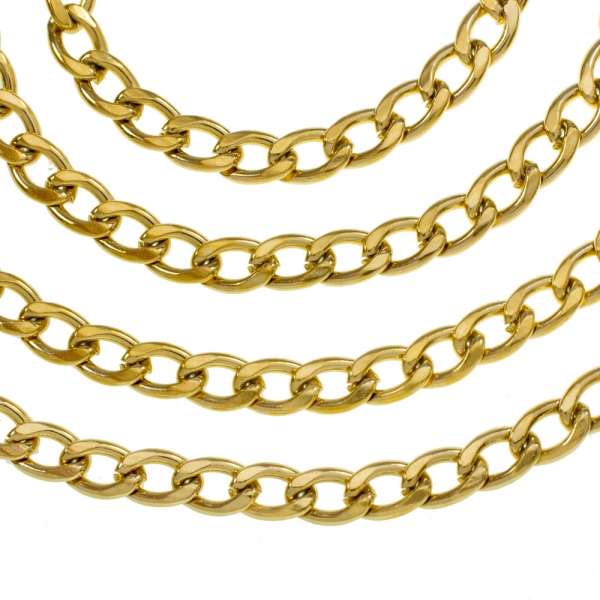 Cadena dorada Grumet acero