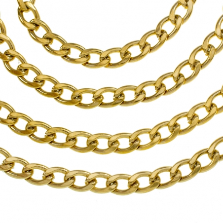 Cadena dorada Grumet acero