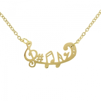 Collar notas musicales acero