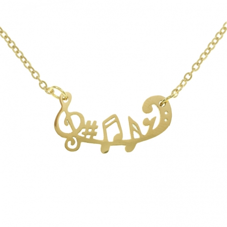 Collar notas musicales acero