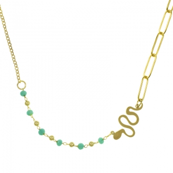 Collar serpiente con cristales turquesa