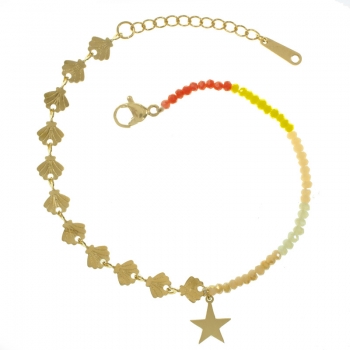 Pulsera conchas con cristales facetados