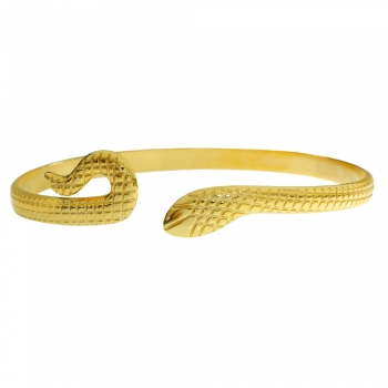 Pulsera rígida serpiente dorada acero