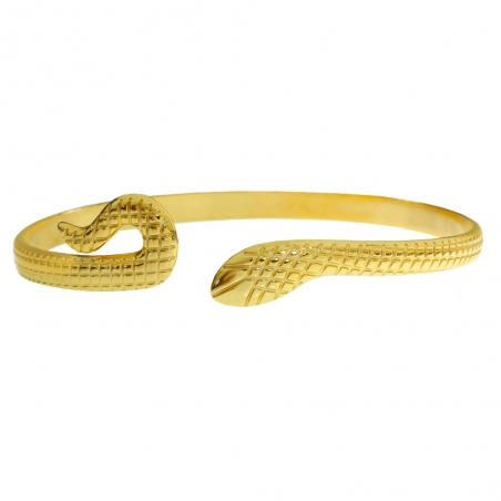 Pulsera rígida serpiente dorada acero