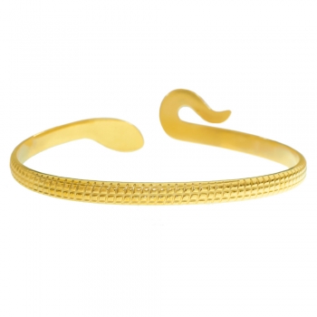 Pulsera rígida serpiente dorada acero 2
