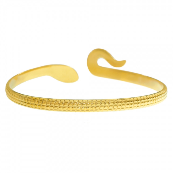 Pulsera rígida serpiente dorada acero