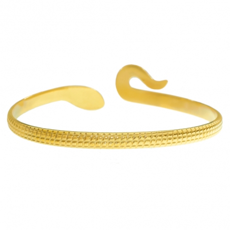 Pulsera rígida serpiente dorada acero