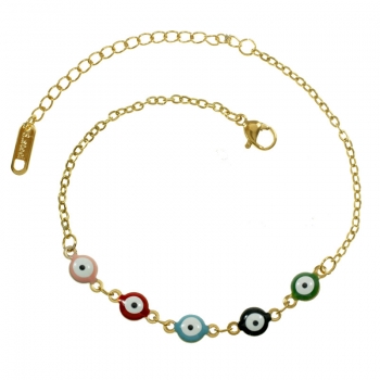 Tobillera ojos turcos acero