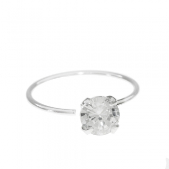 Piercing aro con circonita Plata de Ley