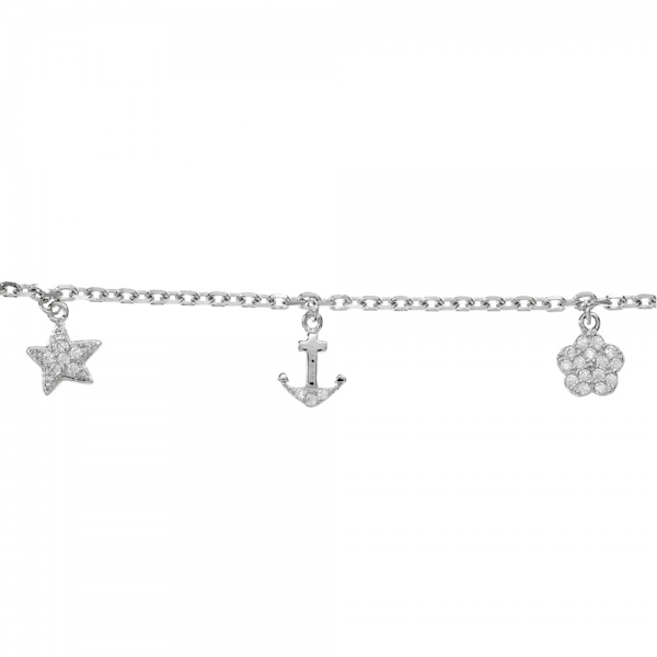 Pulsera con colgantes Plata de Ley