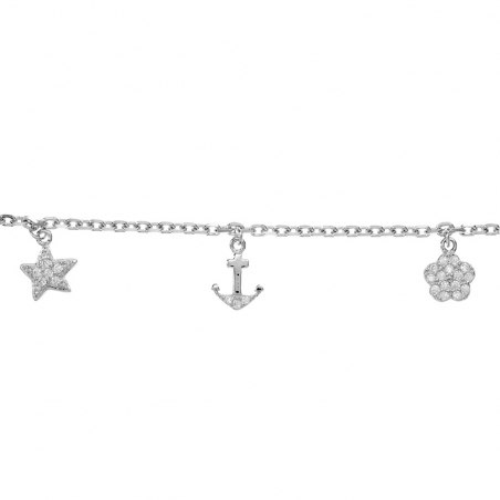 Pulsera con colgantes Plata de Ley