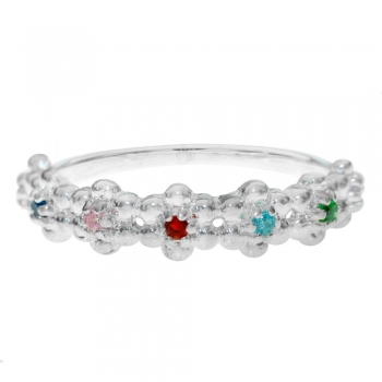 Anillos flores con brillo