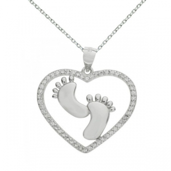 Colgante corazón con pies 2