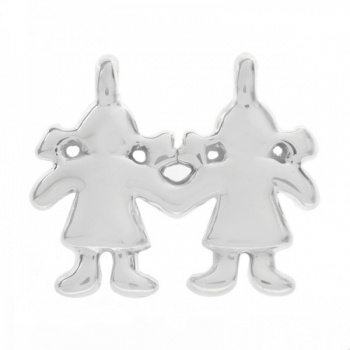Colgante dos niñas Plata de Ley