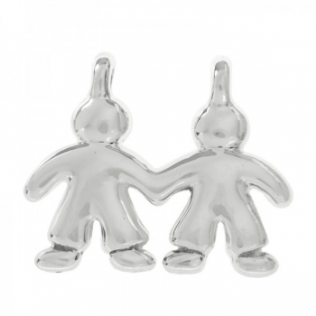 Colgante dos niños Plata de Ley
