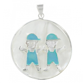 Colgante niño y niño nácar