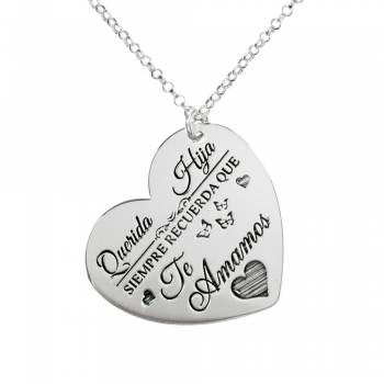 Collar corazón con texto personalizado
