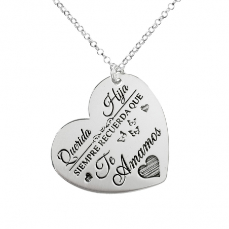 Collar corazón con texto personalizado