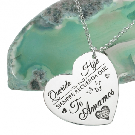 Collar corazón con texto personalizado