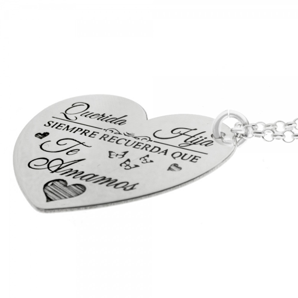 Collar corazón con texto personalizado