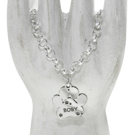 Pulsera huella con nombre de mascota