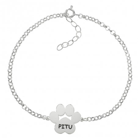 Pulsera huella con nombre de mascota