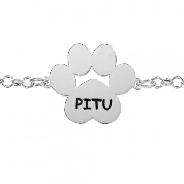 Pulsera huella con nombre de mascota
